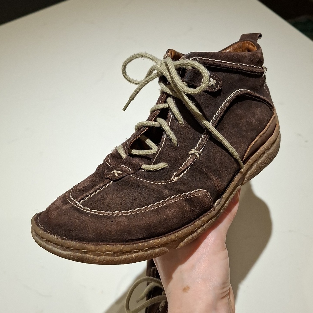 Josef Seibel Suede Chocolate Brown Lace-up Boots w/ Gumsole (Size EU 38/US 7.5)